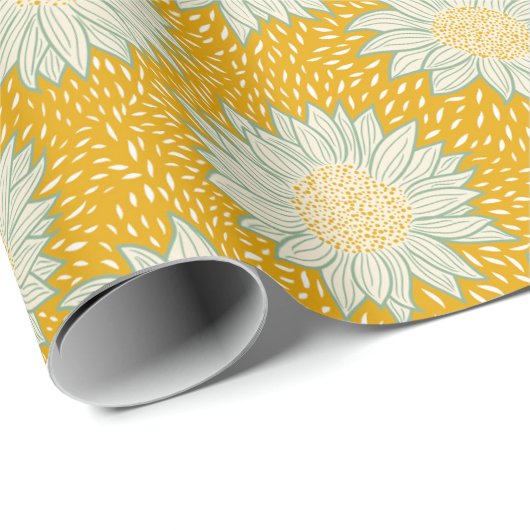 Immer gelb Sonnenblumen Geschenkpapier (Rolleneckpunkt)