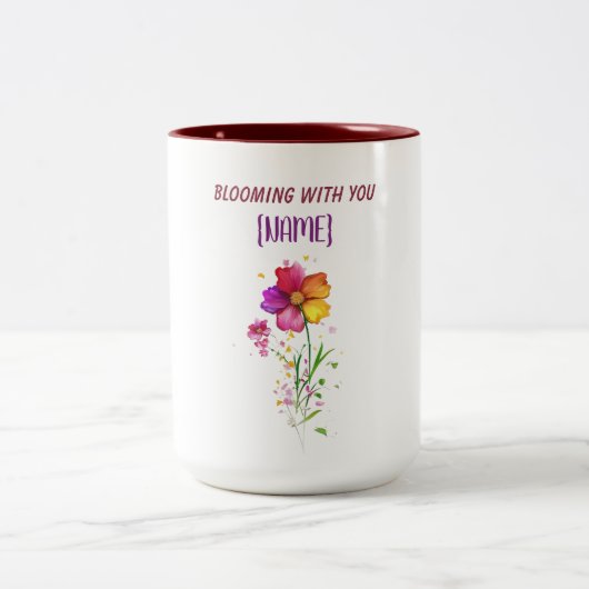 Immer gemeinsam blühend zweifarbige tasse (Mittel)