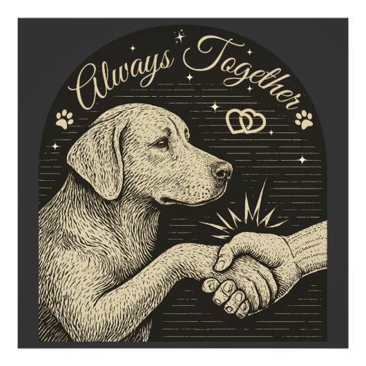 Immer gemeinsam" Vintage Hundefreundschaft Fotodruck (Vorne)