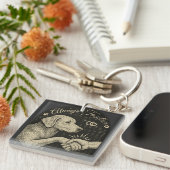 Immer gemeinsam" Vintage Hundefreundschaft Schlüsselanhänger (Vorderseite rechts)