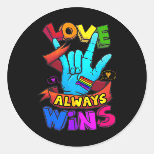 Immer gewinnt als Gay Pride des Todesbewusstseins Runder Aufkleber