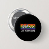Immer gewinnt Asl Deaf Awareness Lgbt Gay Pride Vi Button (Vorne & Hinten)