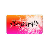 Immer glatter Firework-Sticker - Rosa Orange Adressaufkleber (Vorne)