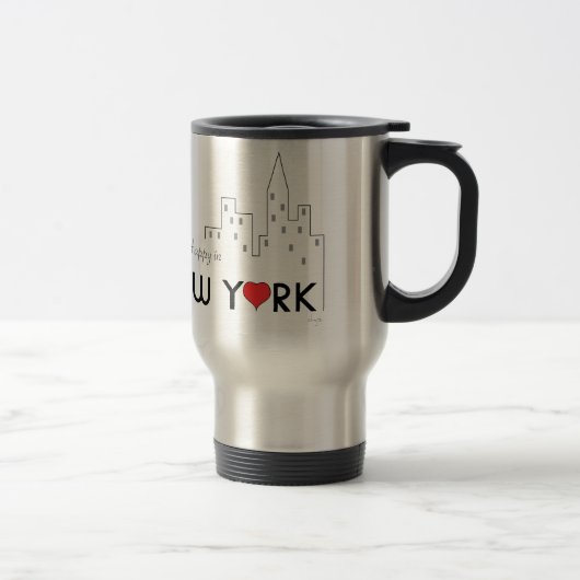 Immer glücklich in New York Reisebecher (Rechts)