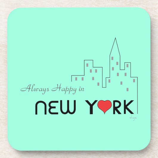 Immer glücklich in New York Untersetzer (Vorderseite)