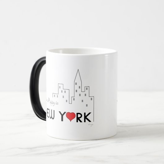 Immer glücklich in New York Verwandlungstasse (Vorderseite Links)
