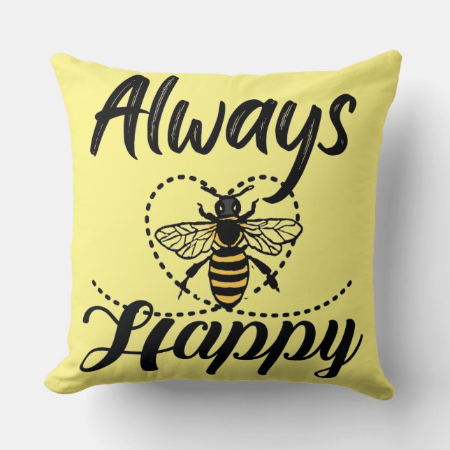 immer glücklich sein kissen (Vorderseite)