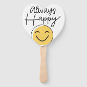 "Immer Glücklich" Smiley Gesicht Handfächer - Spaß (Rückseite)