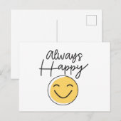 "Immer Glücklich" Smiley-Gesicht-Postkarte - Posit Postkarte (Vorne/Hinten)