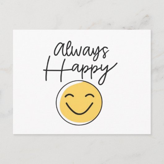 "Immer Glücklich" Smiley-Gesicht-Postkarte - Posit Postkarte (Vorderseite)