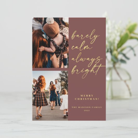 Immer goldenes Script 2 Foto Weihnachten (Stehend Vorderseite)