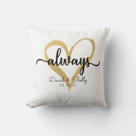 Immer Goldherz Personalisiert Hochzeit Kissen