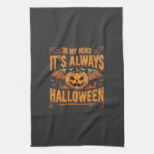 Immer Halloween-Kürbis-Fledermaus-Vektor-Design_1 Geschirrtuch (Vertikal)