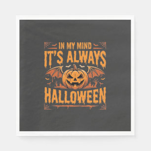 Immer Halloween-Kürbis-Fledermaus-Vektor-Design_1 Serviette