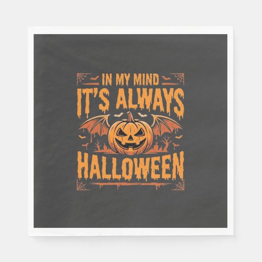 Immer Halloween-Kürbis-Fledermaus-Vektor-Design_1 Serviette (Vorderseite)