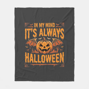 Immer Halloween-Kürbis-Fledermaus-Vektordesign_1 Fleecedecke