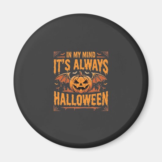 Immer Halloween-Kürbis-Fledermaus-Vektordesign_1 Magnet (Vorne)