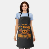Immer Halloween-Kürbis-Fledermaus-Vektordesign_1 Schürze (Getragen)