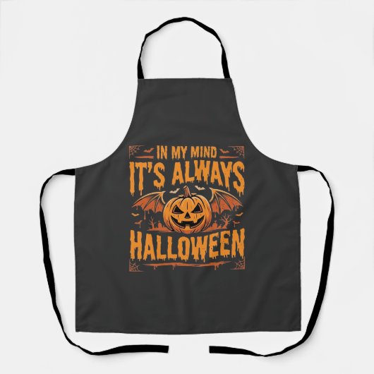 Immer Halloween-Kürbis-Fledermaus-Vektordesign_1 Schürze (Vorderseite)