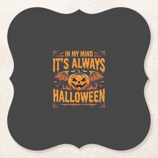 Immer Halloween-Kürbis-Fledermaus-Vektordesign_1 Untersetzer (Vorderseite)
