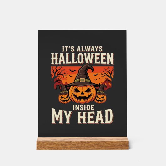 Immer Halloween-Kürbis-Hexen-Design_1 Acrylschild (Vorderseite)