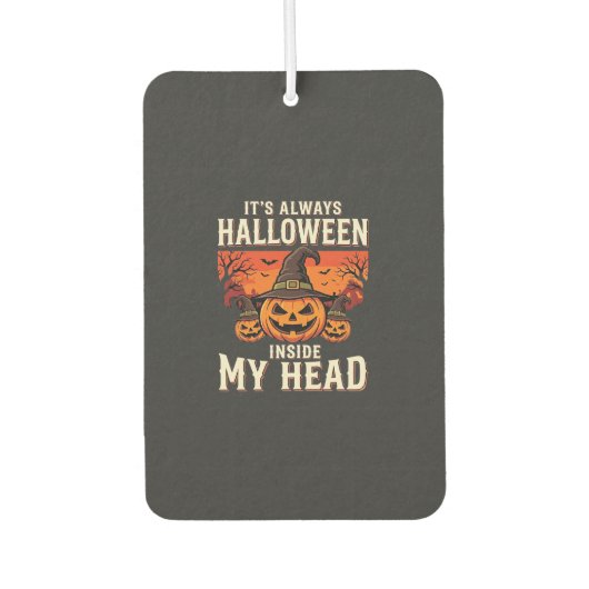 Immer Halloween-Kürbis-Hexen-Design_1 Autolufterfrischer (Vorderseite)