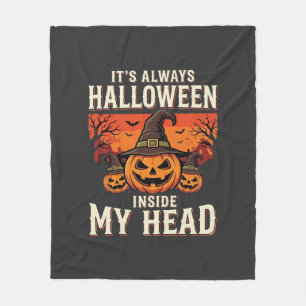Immer Halloween-Kürbis-Hexen-Design_1 Fleecedecke