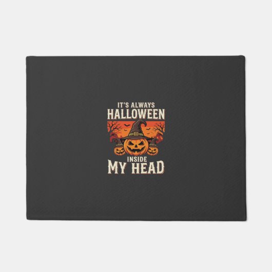 Immer Halloween-Kürbis-Hexen-Design_1 Fußmatte (Vorderseite)