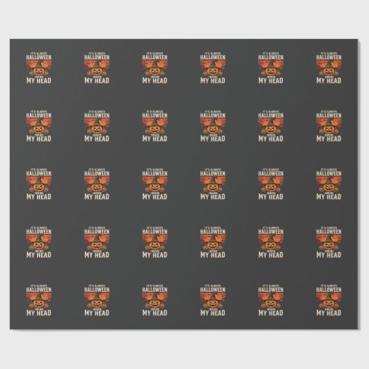 Immer Halloween-Kürbis-Hexen-Design_1 Geschenkpapier (Flach)