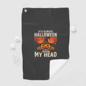 Immer Halloween-Kürbis-Hexen-Design_1 Golfhandtuch (Insitu)