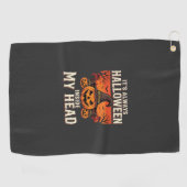 Immer Halloween-Kürbis-Hexen-Design_1 Golfhandtuch (Horizontal)