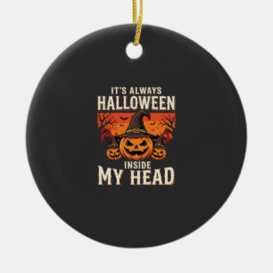 Immer Halloween-Kürbis-Hexen-Design_1 Keramik Ornament