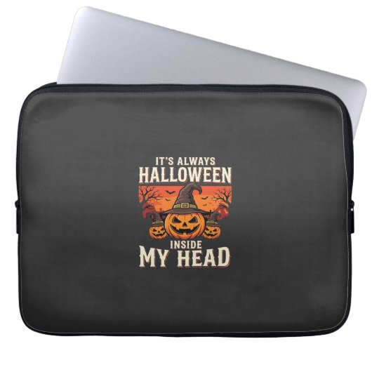 Immer Halloween-Kürbis-Hexen-Design_1 Laptopschutzhülle (Vorderseite)