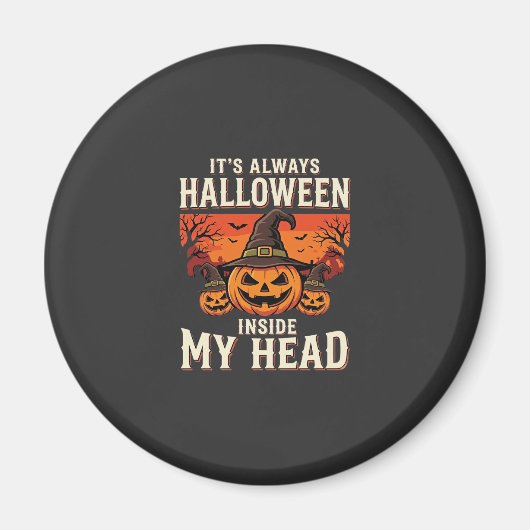 Immer Halloween-Kürbis-Hexen-Design_1 Magnet (Vorne)