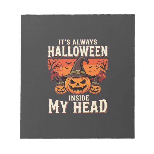 Immer Halloween-Kürbis-Hexen-Design_1 Notizblock (Vorderseite)