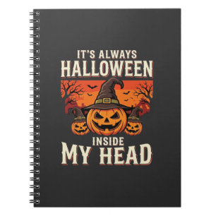 Immer Halloween-Kürbis-Hexen-Design_1 Notizblock