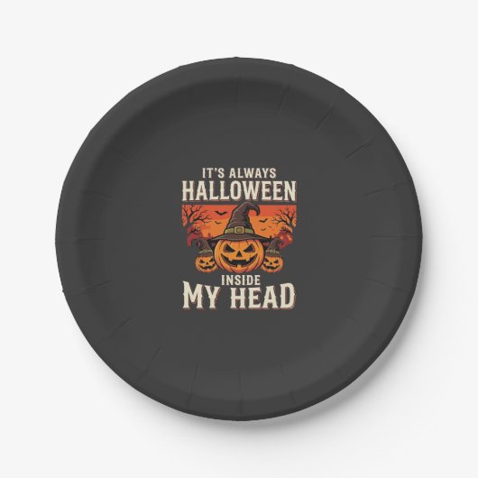 Immer Halloween-Kürbis-Hexen-Design_1 Pappteller (Vorderseite)
