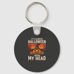 Immer Halloween-Kürbis-Hexen-Design_1 Schlüsselanhänger