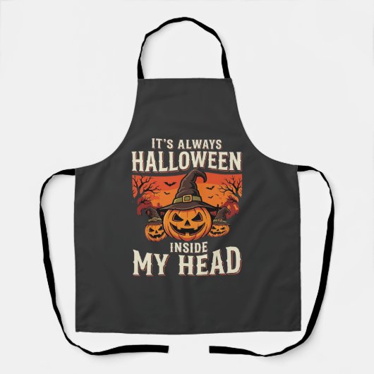 Immer Halloween-Kürbis-Hexen-Design_1 Schürze (Vorderseite)