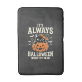 Immer Halloween-Schwarze-Katze-Kürbis-Design Badematte (Vorderseite Vertikal)