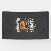 Immer Halloween-Schwarze-Katze-Kürbis-Design Banner (Horizontal)