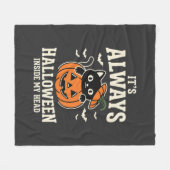 Immer Halloween Schwarze Katze Kürbis Design Fleecedecke (Vorderseite (Horizontal))