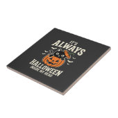Immer Halloween Schwarze Katze Kürbis Design Fliese (Seite)