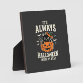 Immer Halloween-Schwarze-Katze-Kürbis-Design Fotoplatte (Vorderseite)