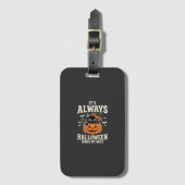 Immer Halloween-Schwarze-Katze-Kürbis-Design Gepäckanhänger (Vorderseite Vertikal)