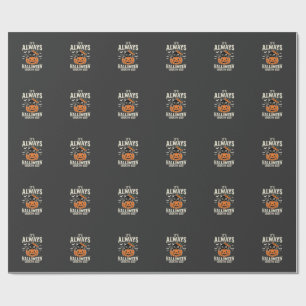 Immer Halloween-Schwarze-Katze-Kürbis-Design Geschenkpapier
