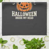 Immer Halloween Schwarze Katze Kürbis Design Geschirrtuch (Gefaltet)
