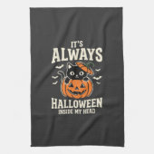 Immer Halloween Schwarze Katze Kürbis Design Geschirrtuch (Vertikal)