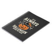 Immer Halloween-Schwarze-Katze-Kürbis-Design Notizblock (Linke Seite)