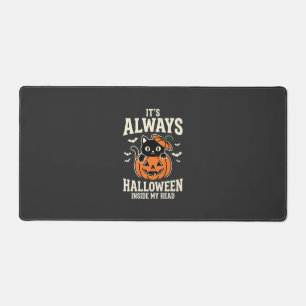Immer Halloween Schwarze Katze Kürbis Design Schreibtischunterlage
